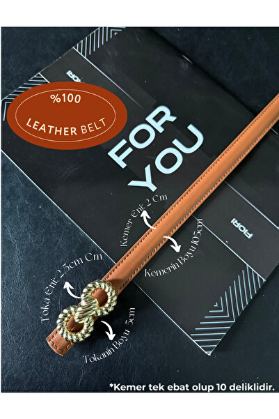 Fiori Curea subțire pentru femei din piele naturală cu cataramă învârtită, cu...