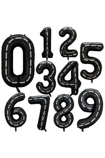 Generic Number 0-9 Shaped Aluminium Foil Inflatable Black Balloon 40inch