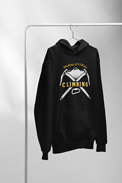 Erkek Basic Hoodie - Climbing - Siyah