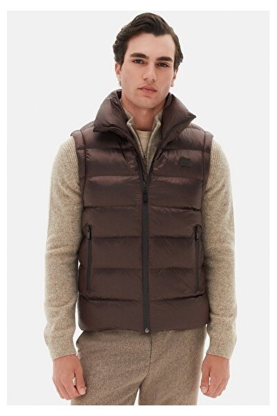 Twn Slim Fit Claret Red Απλό Γιλέκο Παλτό