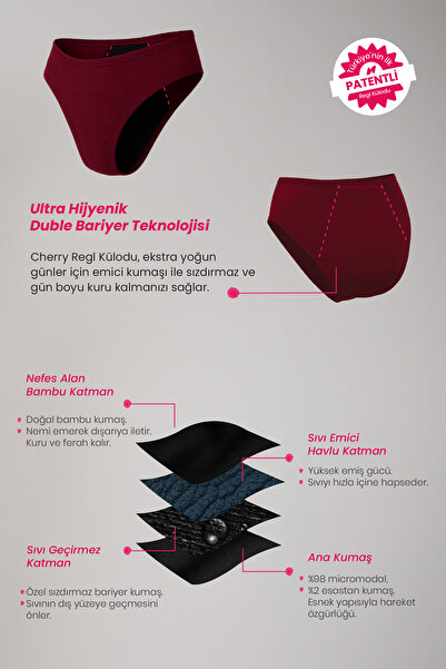 PEDDON Cadou de Anul Nou Cherry Super Absorbant Ultra-Higienic, eficient pe tot parcursul zilei, rezistent la scurgeri, chiloți menstruali pentru perioada menstruală