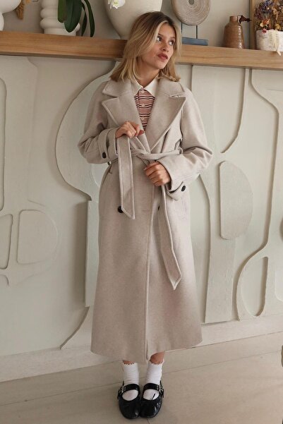 Bershka Kemerli yumuşak trençkot