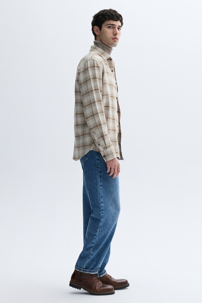 Mudo Regular Fit Plaid Shirt with Long Sleeves