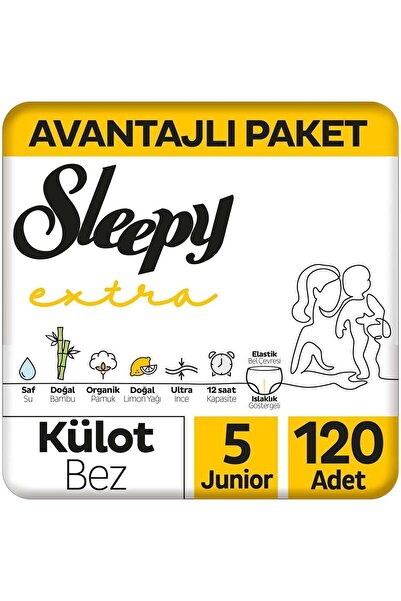 Sleepy Extra Günlük Aktivite Avantajlı Paket Külot Bez 5 Numara Junior 120 Adet