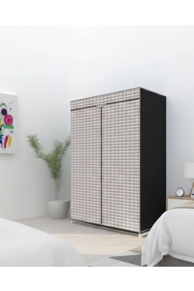 Reyo Prado Ekose Çelik Profilli Portatif Bez Dolap