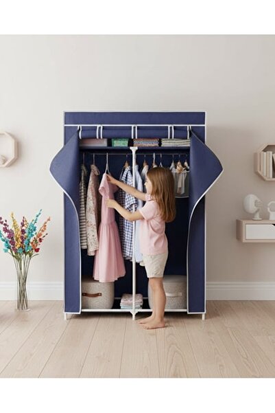 Reyo Prado Basic Çelik Profilli Bez Dolap - Lacivert