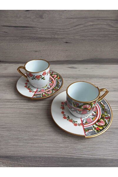 EMİRA HOME Rosa Turkish Coffee Cup Set for 6 People
