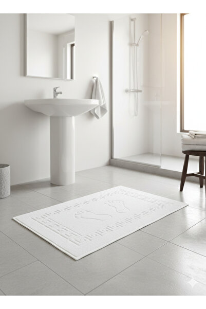 INTER Z Λευκό Πατάκι Πετσέτας Ποδιών 100% Βαμβάκι 50x70 cm, Υψηλό γραμμάριο