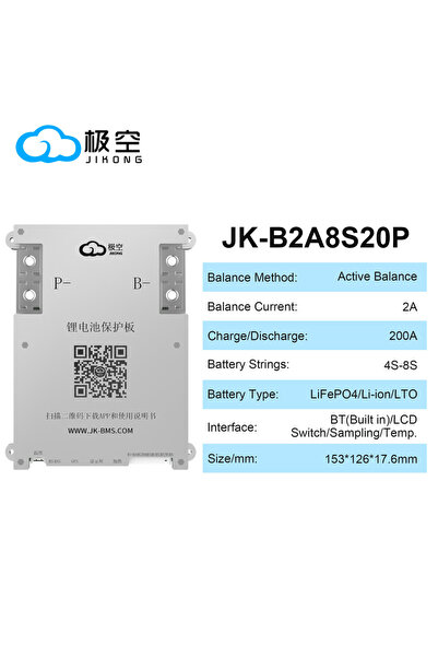 Choice JK-B2A8S20P JIKONG BMS Smart BMS CANBUS 4S 5S 6S 7S 8S 200A 12V 24V Ba...