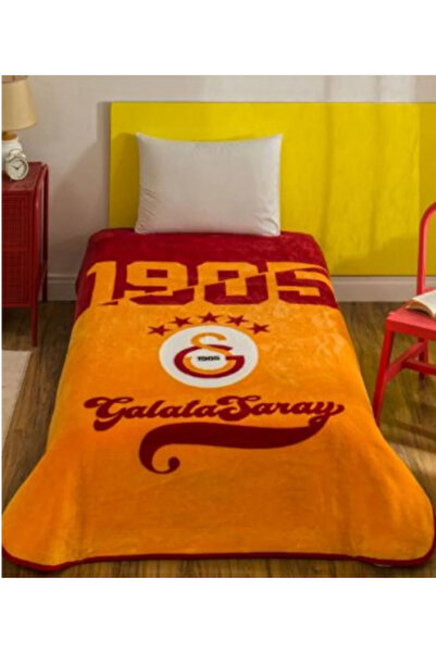 Taç Lisanslı Tek Kişilik Battaniye Galatasaray Sarı Kırmızı