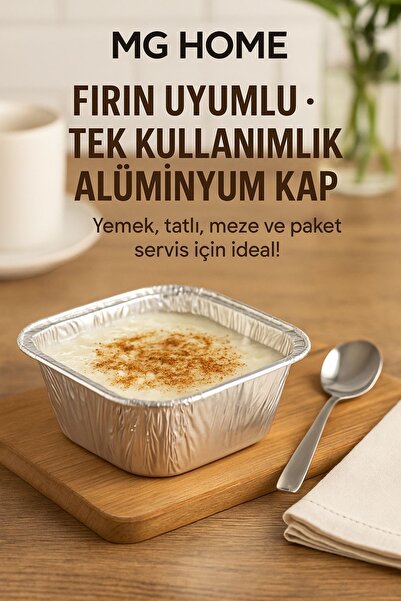 VENON 100 Adet 🌸Alüminyum Aşure Tatlı Kabı 300 cc 🌸Sütlaç, Muhallebi ve Mez...