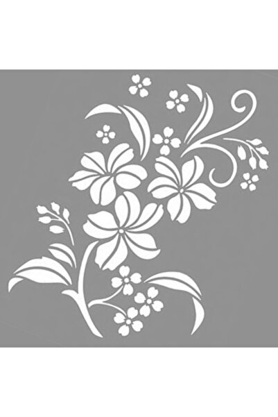 Artikel Çiçek Desen Stencil Boyama Şablonu 30x30 Cm, Duvar Stencil, Fayans St...
