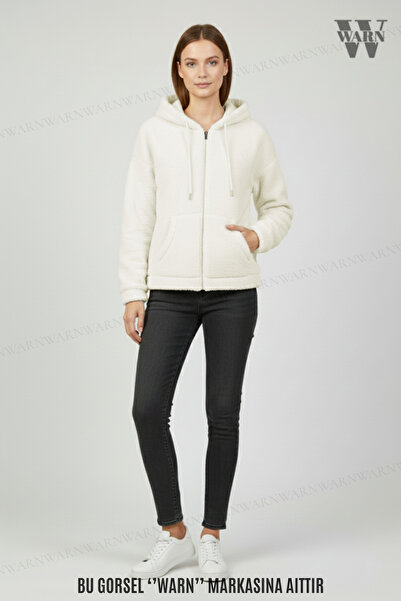 warn Плюшева тканина з довгими рукавами, капюшоном, кишенями-кенгуру, оверсайз, зимова