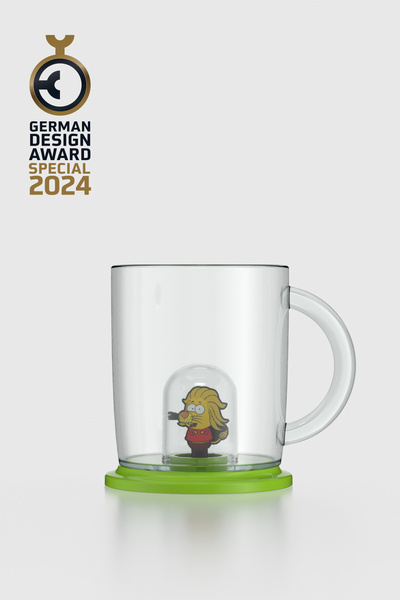 Renga Joy Kral Şakir Remzi Figured 250 ml Tritan Cup with Handle 222038 Green