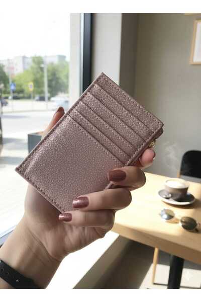 mirakuş Pink Glitter Shiny Card Holder Wallet