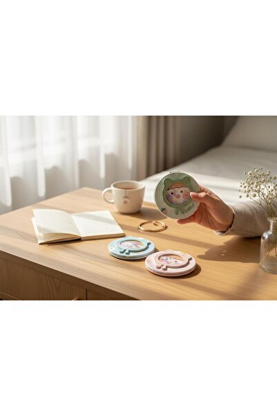 grsoyuncak Desenli Kapaklı Kompakt Cep Aynası