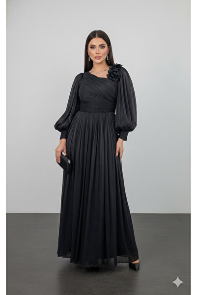 CAREZZA Florenza – Rochie florală cu umăr deschis și fustă volanată