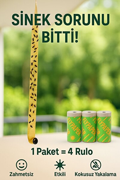 VENON Yapışkan Karasinek Tuzağı Sinek Bandı 1 Kutu (4'LÜ CAPSÜL)