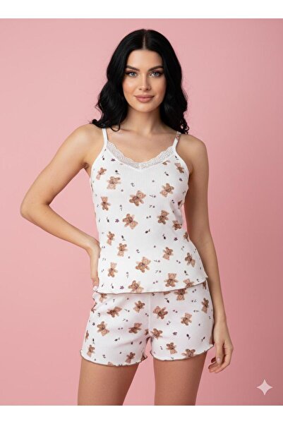 dedo Γυναικείο Σετ Πιτζάμες με σορτς με σχέδιο αρκουδάκι
