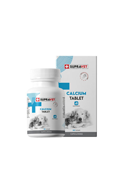 Supravet Calcium Kedi ve Köpekler İçin Kalsiyum Vitamin Tablet TR-Hayır-75 Ad...