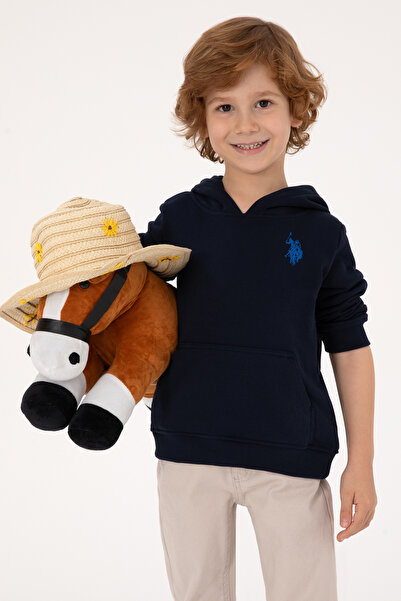 U.S. Polo Assn. Erkek Çocuk Lacivert Basic Kapüşonlu Sweatshirt 50313980-VR033