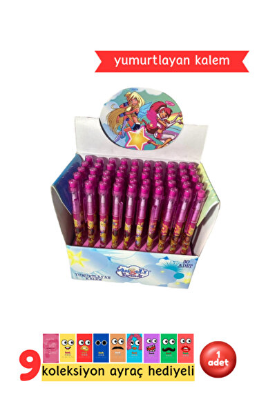 Pembe Pasaj Yumurtlayan Kalem - Pembe Kız Desenli Yumurtlayan Kurşun Kalem