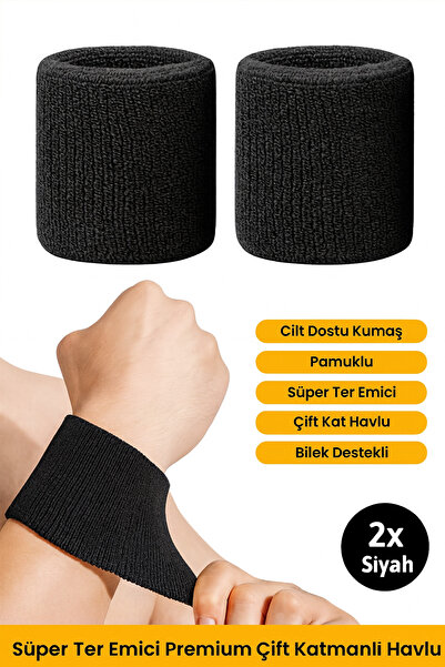 GAZELMANYA 2 Adet Havlu Bileklik El Bilekliği Futbol Basketbol Tenis Ter Bilekliği Çiftli Sporcu Bilekliği