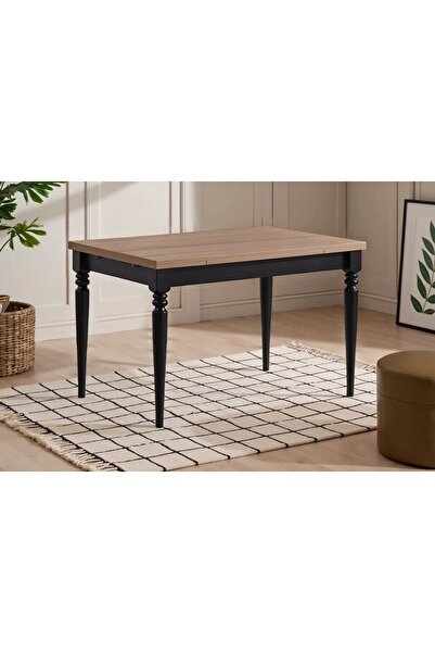 Vivense VERA ÇİZİLMEZ AÇILIR MUTFAK MASASI, CEVİZ, SİYAH, 70X110