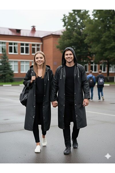 İMEXTECH Pelernă neagră de ploaie rezistentă la apă