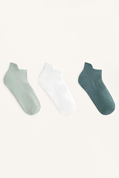 Oysho 3 pairs of polyamide blend sneaker socks with heel tab