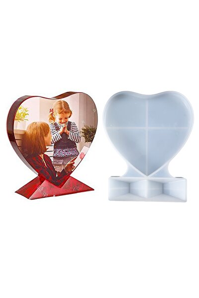 Getshop Alışveriş Pazarı Epoksi Resimlik Kalıbı Masa Süsü Kalp Resimlik Kalıb...