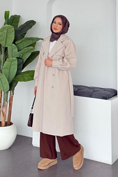Şulemoda Giyim Rota Kaşe Coat Cream