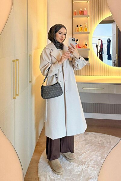 Şulemoda Giyim Rota Kaşe Coat Cream