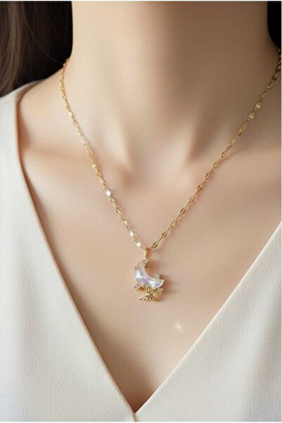 HKN AVM ACCESSORİES 14 AYAR ALTIN KAPLAMA AY KELEBEK YILDIZ KOLYE Sevgililer ...