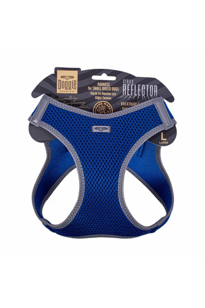Doggie طوق صدر للكلاب من نوع الكلاب الصغيرة مصنوع من النسيج العاكس TR-أزرق-مت...