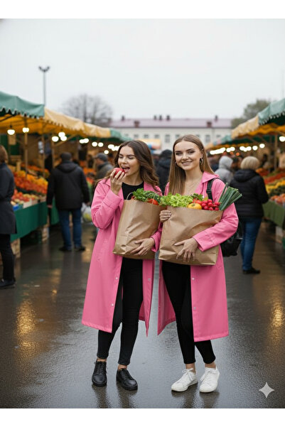 İMEXTECH Pelernă de ploaie rezistentă la vânt, unisex, roz Eva