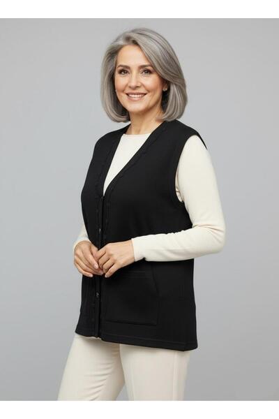 Mutlu City Дамски пуловер с плътен плат за жени на средна възраст и по-възрастни 1140