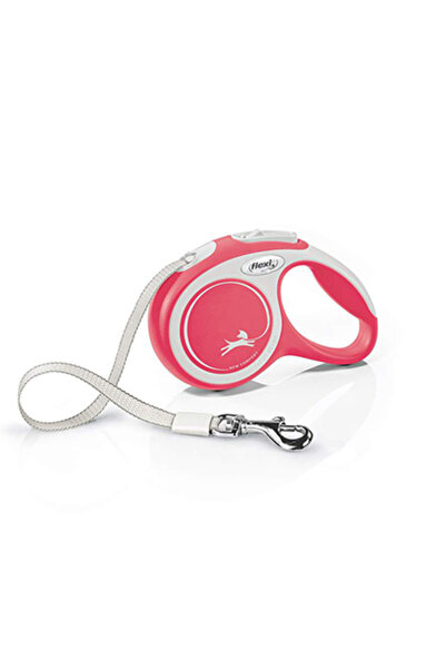 Flexi New Comfort Strip Automatic Dog Walking Leash 3 Mt Tr-Red-Large
