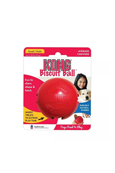 Kong لعبة بسكويت بول توب للكلاب TR-أحمر-صغير-5.5 سم