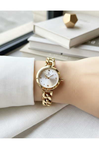 Homies Gold Women's Wristwatch with Bracelet Appearance \ Gold Color Band Case