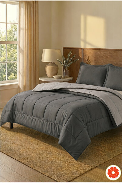 POMELO HOME Çift Taraflı %100 Pamuk Yorgan Takımı Çarşaf ve 2 Yastık Kılıflı ...