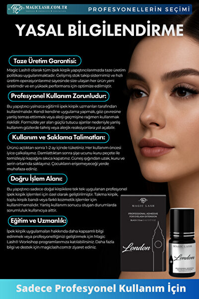 Magic Lash Premium Güçlü Ipek Kirpik Yapıştırıcı London 1-2 Saniye 8 Hafta Kalıcılık