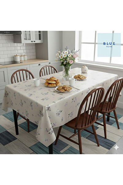 Blue Home Față de masă japoneză din PVC cu aspect de țesătură de lux, rezistentă la pete și anti-alunecare