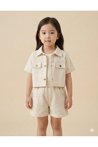 Mini Baray Lace Strap Shorts Shirt Set - 2,3,4,5 Year Old Girl