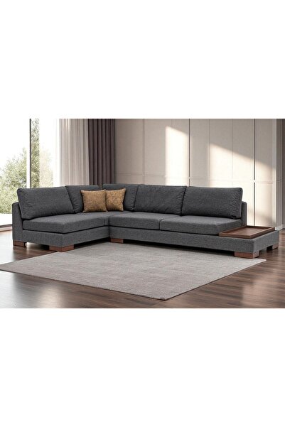 Vivense TULİP KETEN KÖŞE KOLTUK, ANTRASİT, SOL KÖŞE