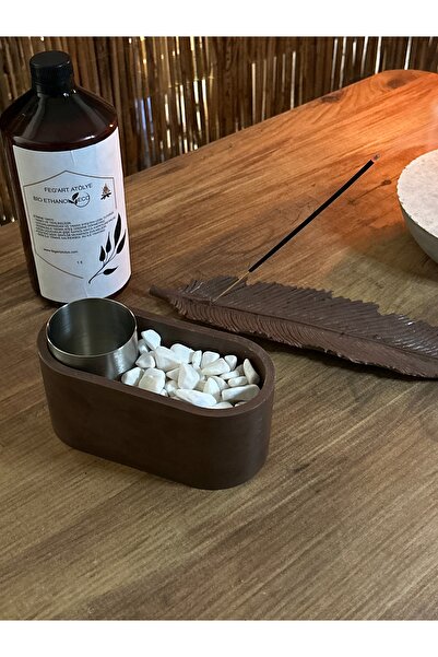 FEG´ART ATÖLYE Bio-Fire v1 (kahverengi) Masaüstü Şömine + Tüy Tütsülük + 1 lt...