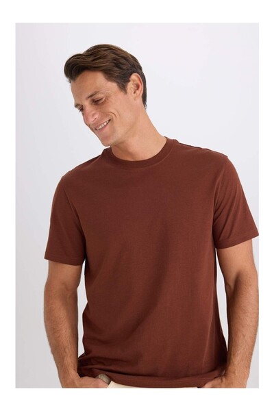 DeFacto Νέο μπλουζάκι με κοντό μανίκι με κανονική εφαρμογή Crew Neck Basic