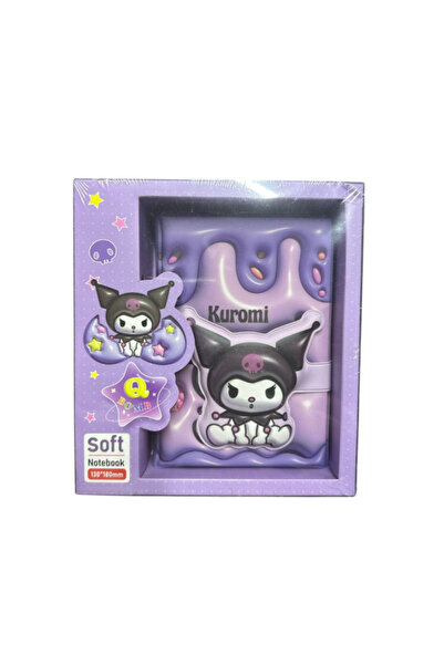 synshop Kuromi Squishy Magnet Soft Cover Striped Bookmark Spiral Notebook School Office Luxury Gift