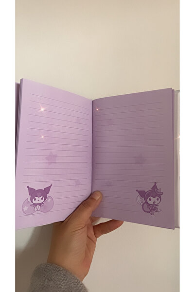 synshop Kuromi Squishy Magnet Soft Cover Striped Bookmark Spiral Notebook School Office Luxury Gift