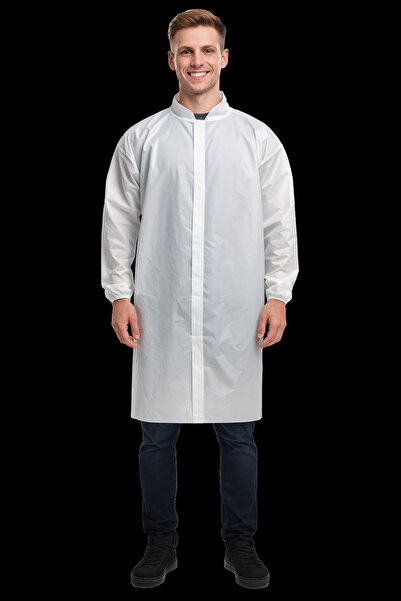 white guard Lamine Önlük , Tek Kullanımlık Lamine Ziyaretçi Önlüğü , Standart Beden , Beyaz, 2 'li pakette